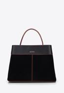 Faux leather tote bag, black, 95-4Y-526-3, Photo 1