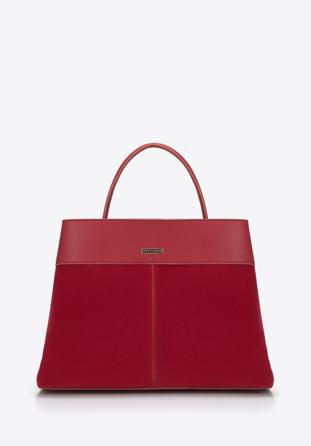 Faux leather tote bag, red, 95-4Y-526-3, Photo 1