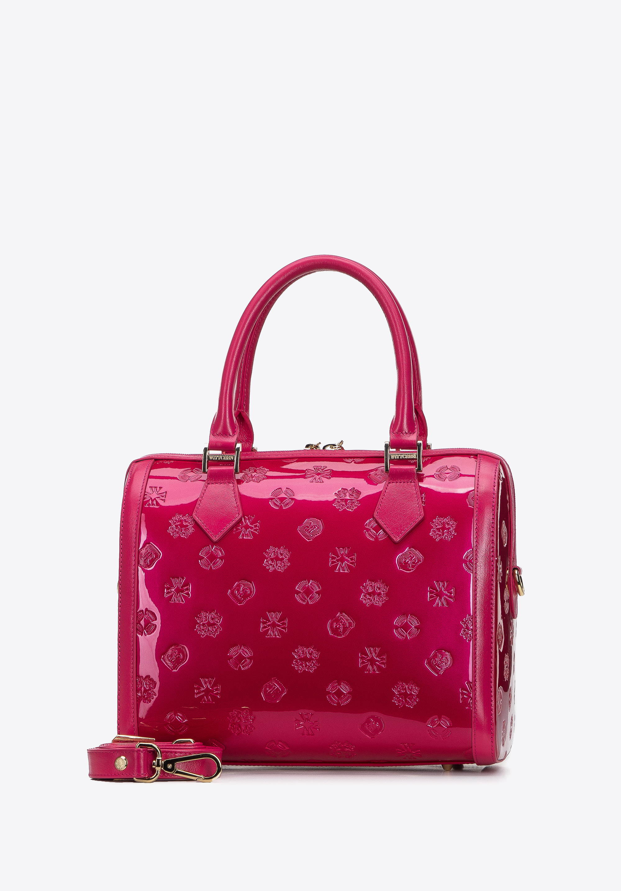 Pink patent cheap leather handbag