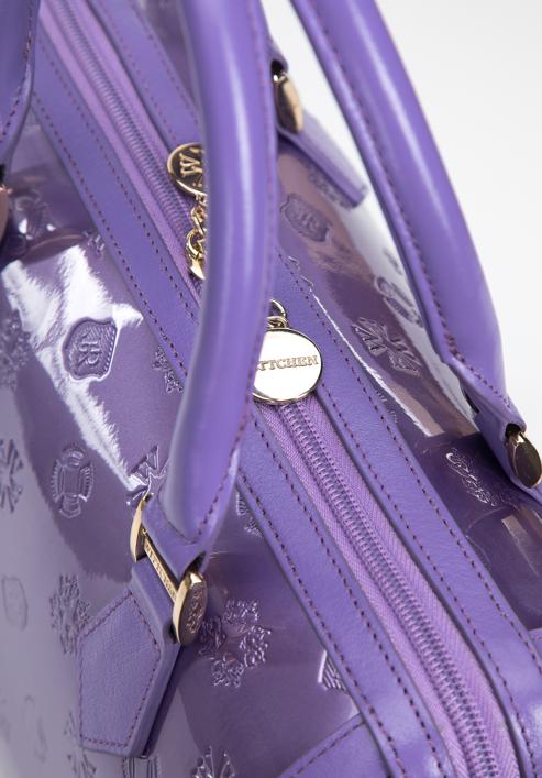 Metallic patent leather tote bag, violet, 34-4-239-FF, Photo 5