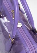 Torebka kuferek z metalicznej skóry lakierowanej, fioletowy, 34-4-239-FF, Zdjęcie 5