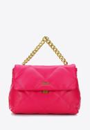 Quilted faux leather flap bag on chain shoulder strap, pink, 97-4Y-619-5, Photo 1