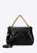 Quilted faux leather flap bag on chain shoulder strap, black, 97-4Y-619-3, Photo 2