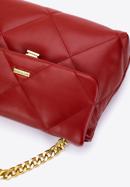 Quilted faux leather flap bag on chain shoulder strap, red, 97-4Y-619-3, Photo 4