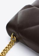 Quilted faux leather flap bag on chain shoulder strap, dark brown, 97-4Y-619-5, Photo 4