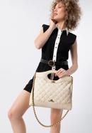 Quilted leather tote bag on chain shoulder strap, cream, 98-4E-210-1, Photo 15