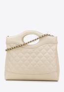 Quilted leather tote bag on chain shoulder strap, cream, 98-4E-210-1, Photo 2
