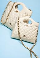 Quilted leather tote bag on chain shoulder strap, cream, 98-4E-210-1, Photo 20
