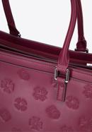 Leather monogram tote bag, burgundy, 95-4E-638-3, Photo 4