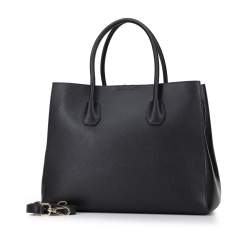Leather tote bag, black, 95-4E-605-1, Photo 1