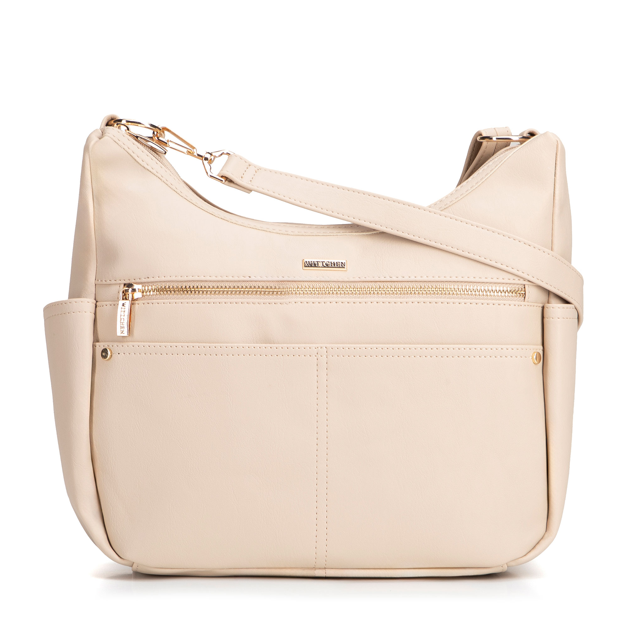 Krémová dámska crossbody kabelka Wittchen z polyesteru, Vyberte variant krémová