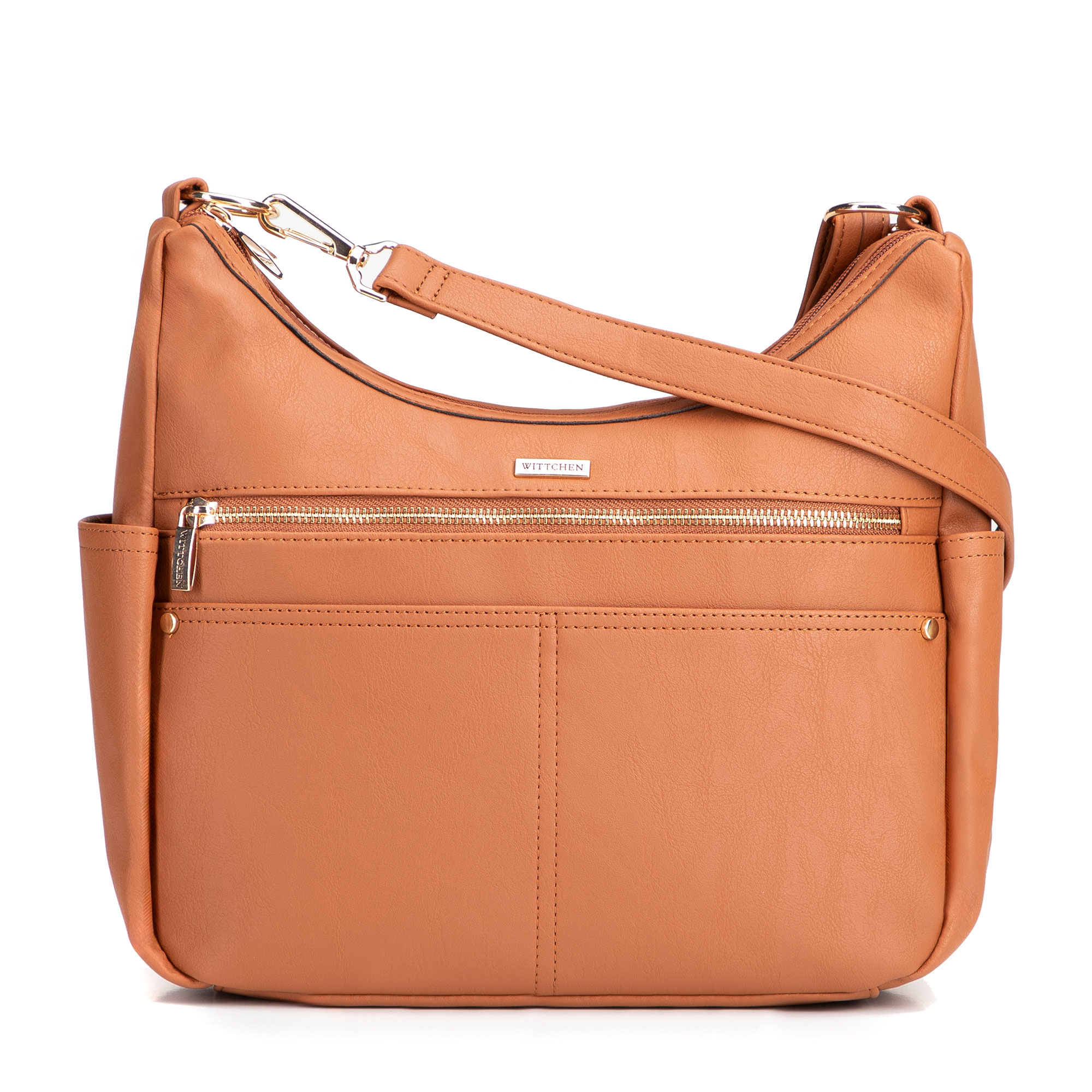 Svetlohnedá dámska crossbody kabelka Wittchen z polyesteru, Vyberte variant svetlohnedá
