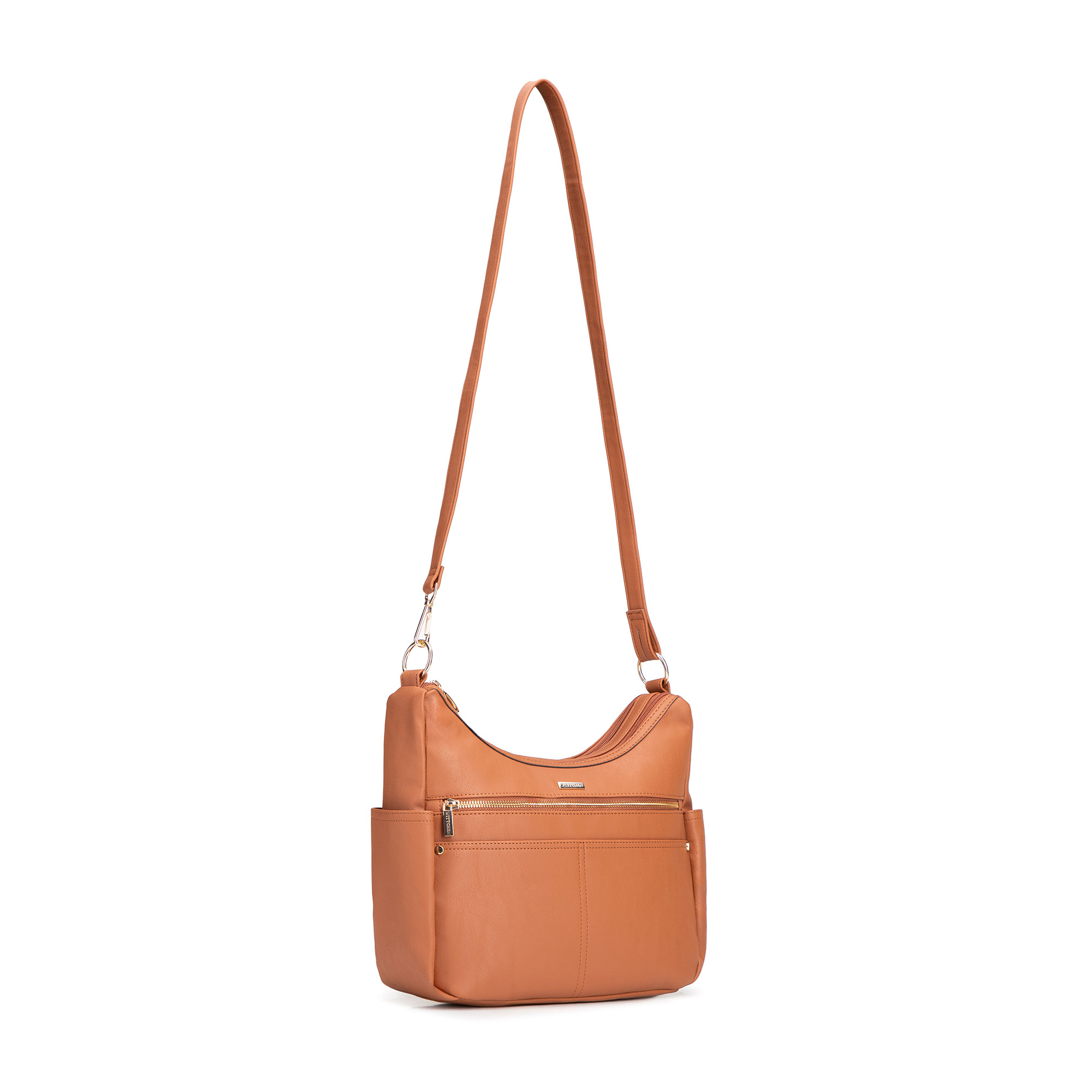 Svetlohnedá dámska crossbody kabelka Wittchen z polyesteru, Vyberte variant svetlohnedá
