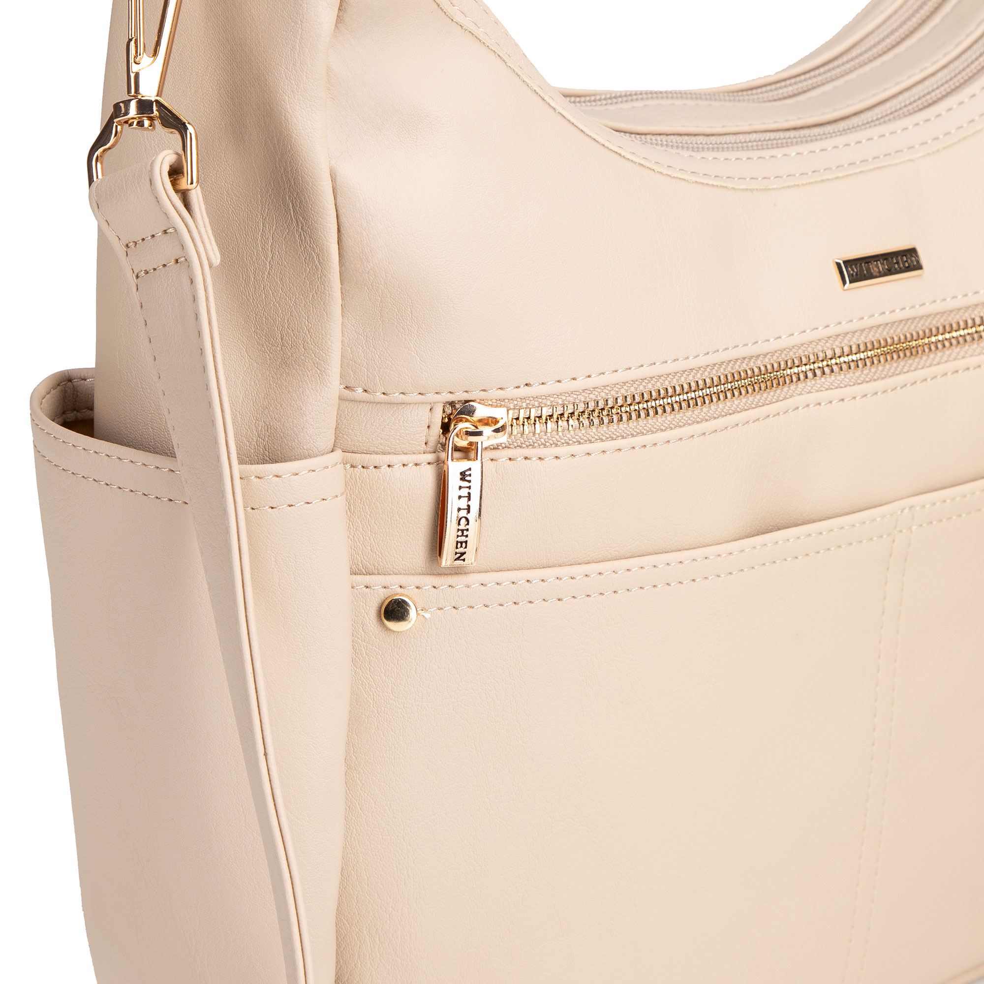 Krémová dámska crossbody kabelka Wittchen z polyesteru, Vyberte variant krémová