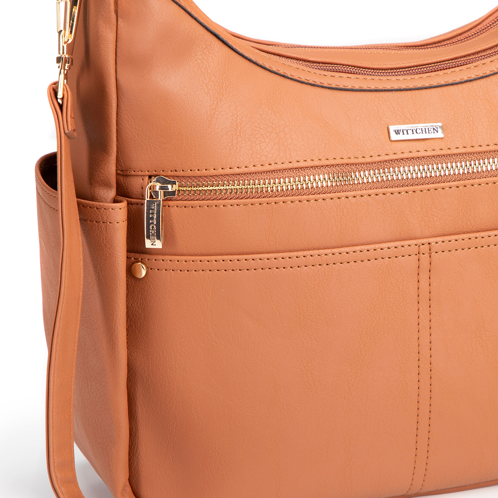Svetlohnedá dámska crossbody kabelka Wittchen z polyesteru, Vyberte variant svetlohnedá
