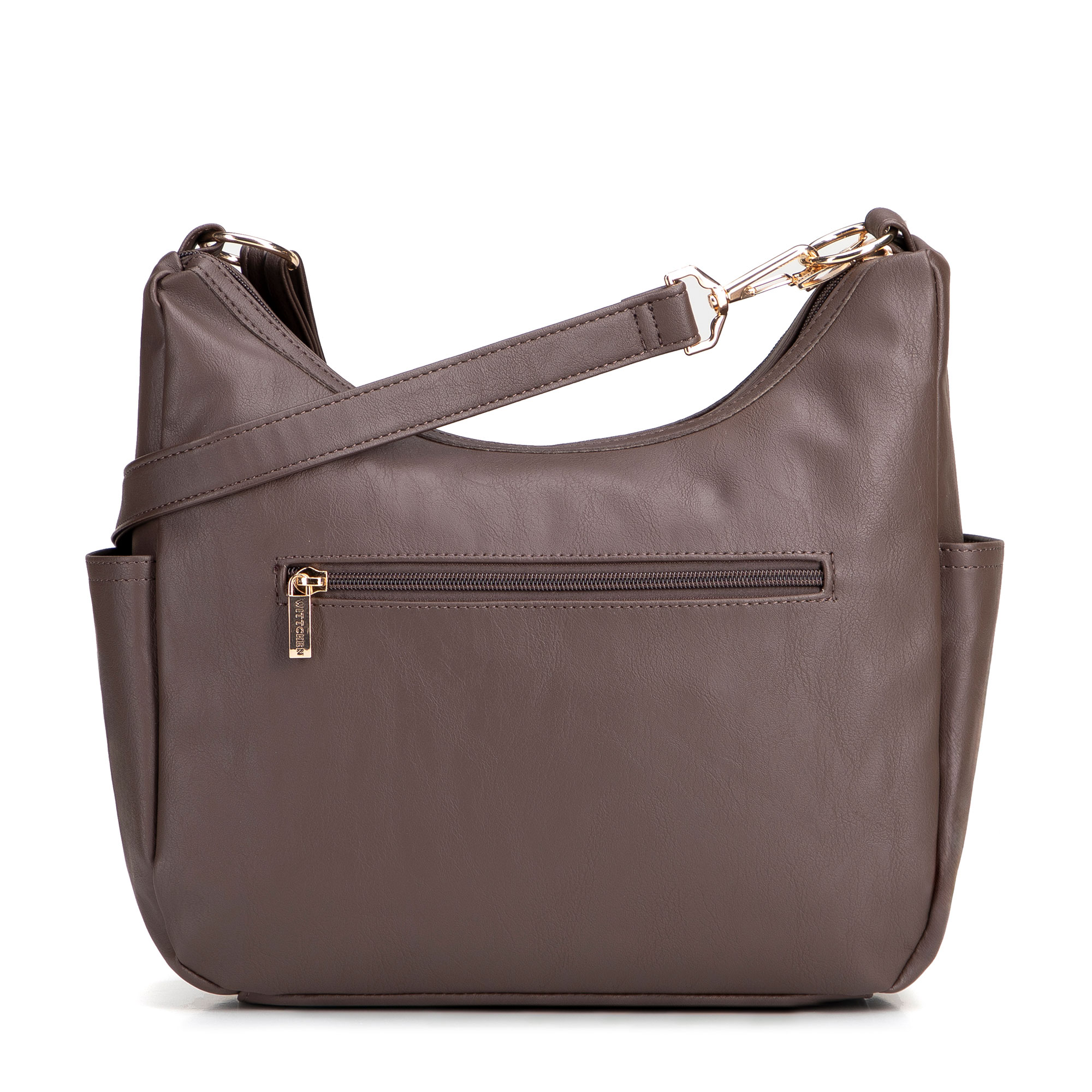 Tmavohnedá dámska crossbody kabelka Wittchen z polyesteru, Vyberte variant tmavohnedá