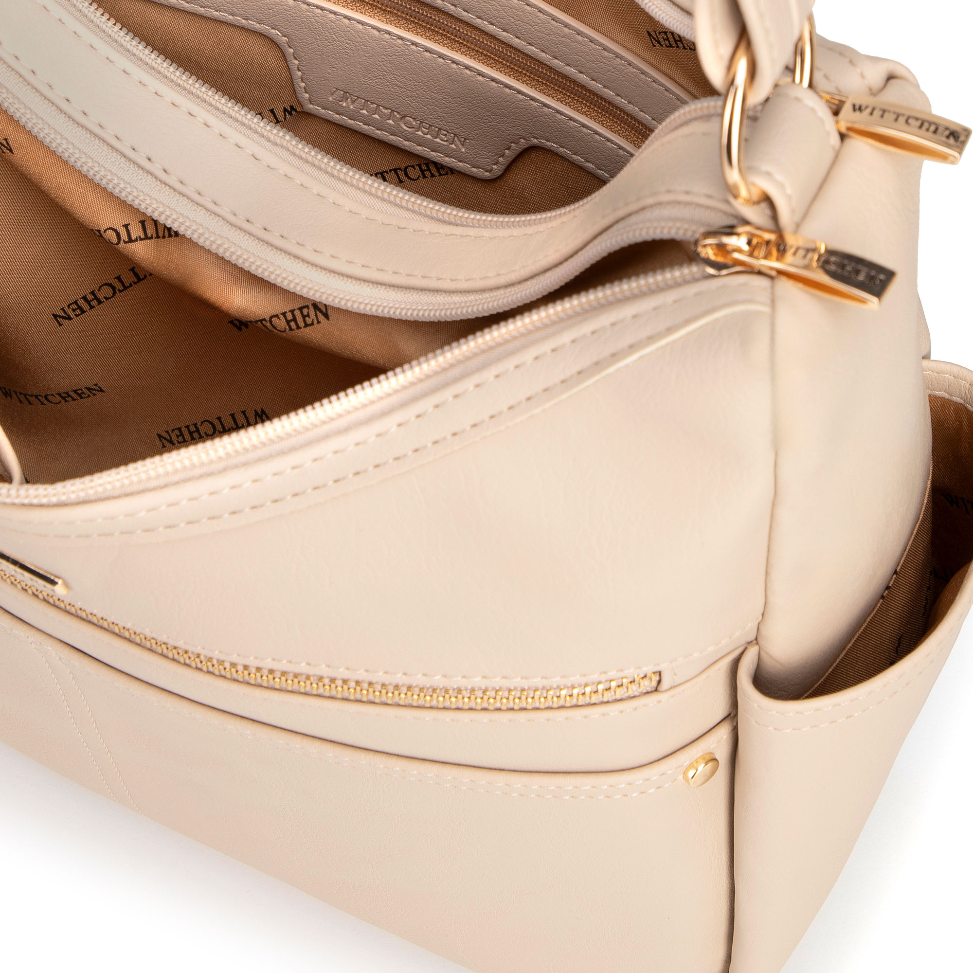Krémová dámska crossbody kabelka Wittchen z polyesteru, Vyberte variant krémová