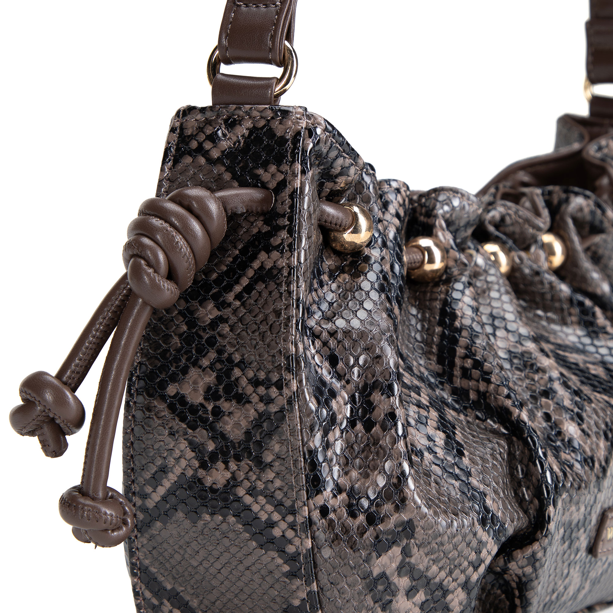 Hnedá dámska crossbody kabelka Wittchen z imitácie kože s krokodílím vzorom, Vyberte variant hnedá