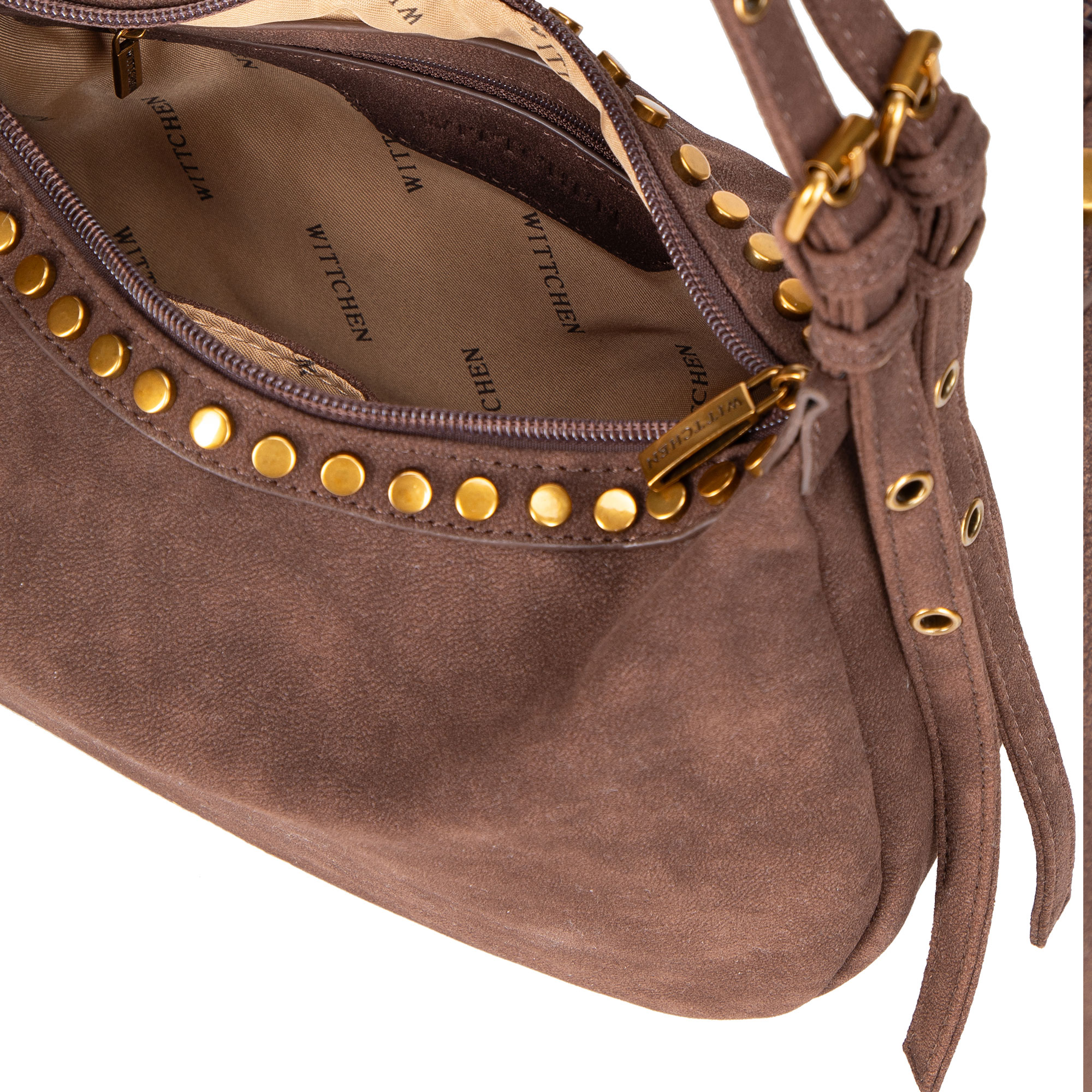 Hnedá dámska crossbody kabelka Wittchen z polyesteru s elegantným vzhľadom, Vyberte variant hnedá