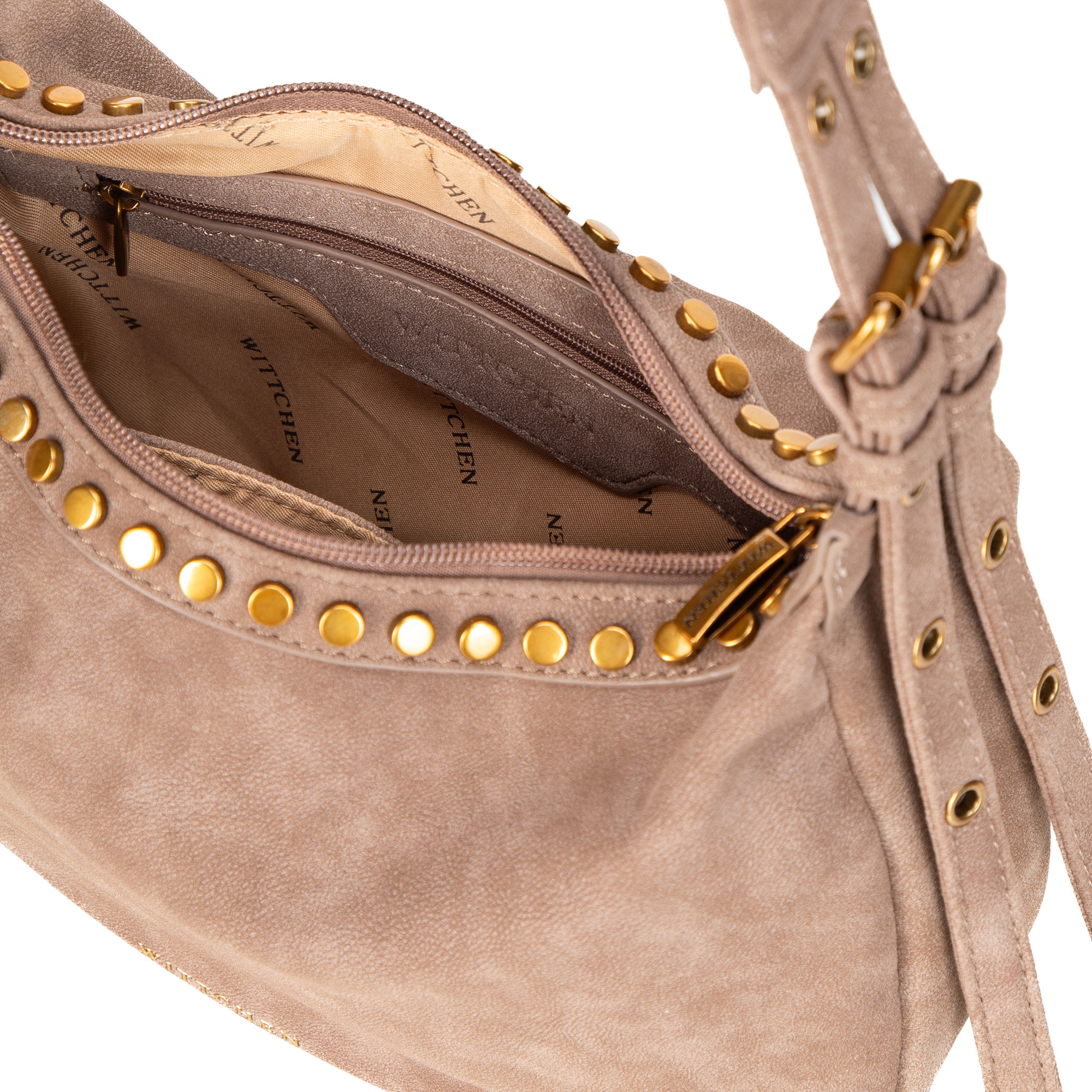 Béžová dámska crossbody kabelka Wittchen z polyesteru s elegantným vzhľadom, Vyberte variant béžová