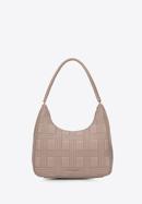 Faux leather quilted hobo bag, beige, 95-4Y-417-9, Photo 1