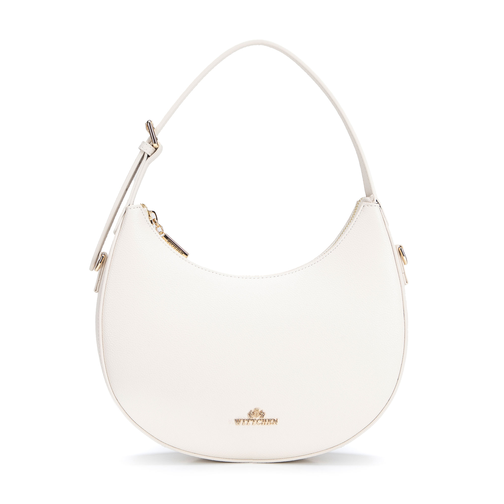 Smotanová dámska crossbody kabelka Wittchen z prírodnej kože, Vyberte variant ecru