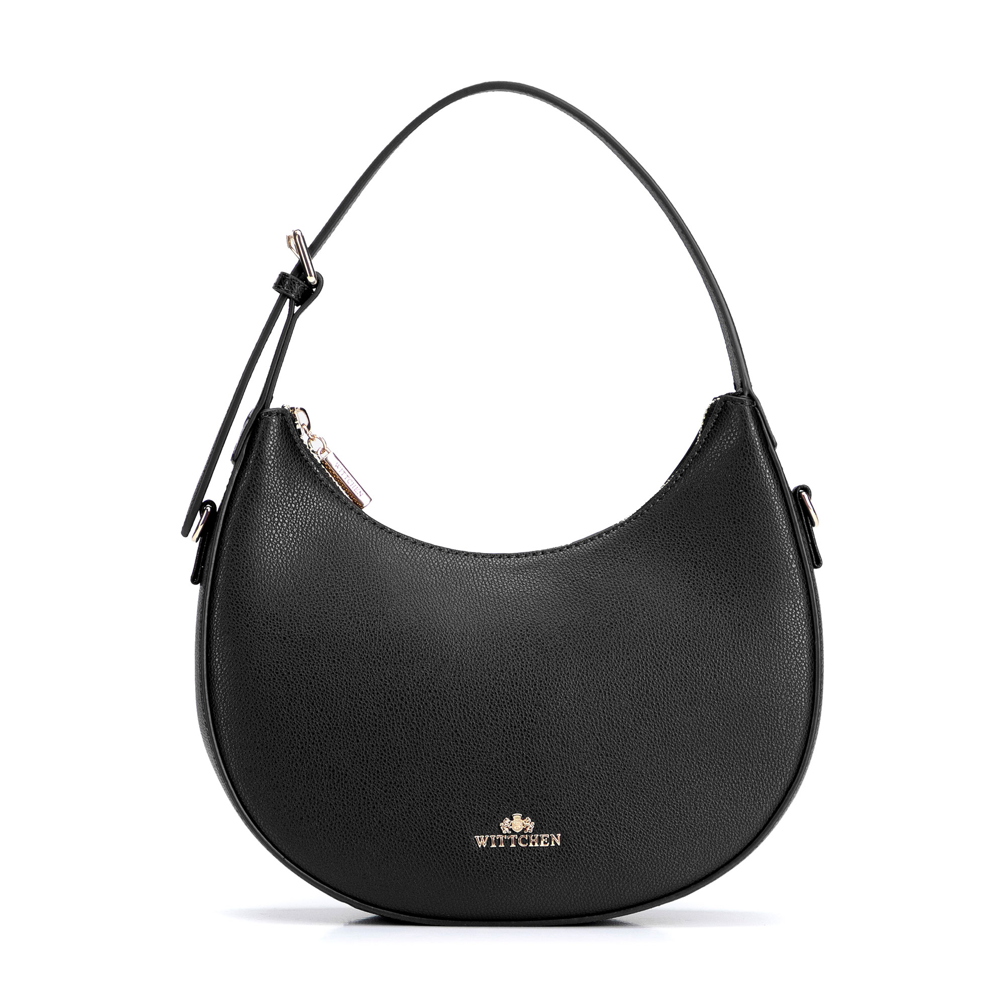 Čierna dámska crossbody kabelka Wittchen z prírodnej kože s ležérnym vzhľadom, Vyberte variant čierna