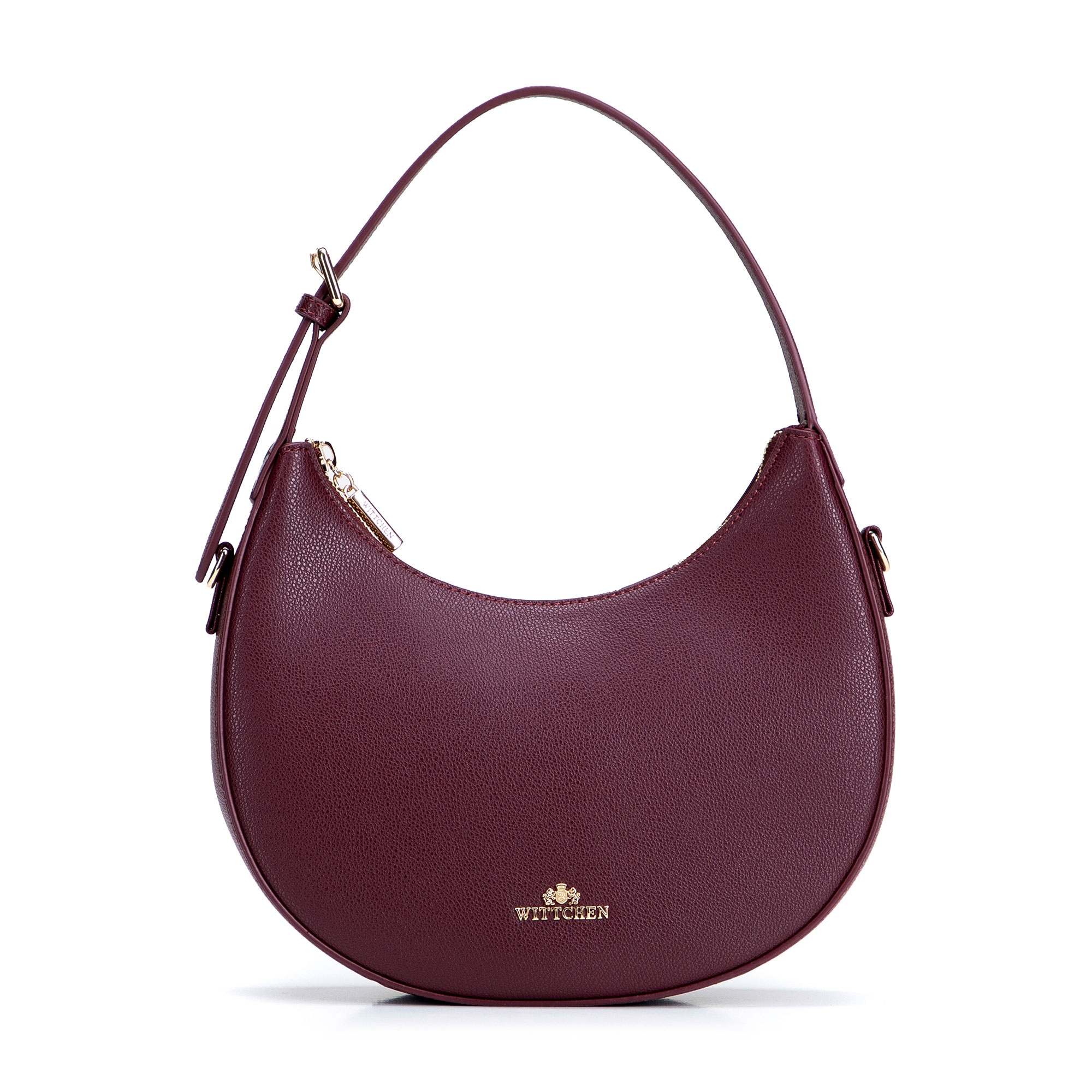 Bordová dámska crossbody kabelka Wittchen z prírodnej kože s moderným vzhľadom, Vyberte variant bordová