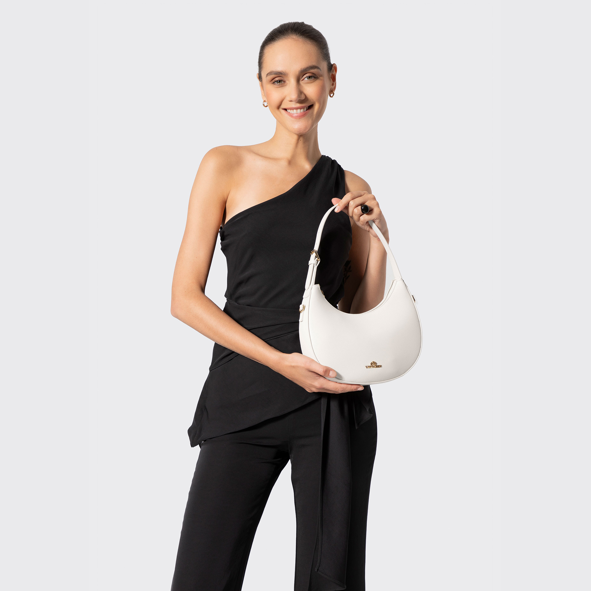 Smotanová dámska crossbody kabelka Wittchen z prírodnej kože, Vyberte variant ecru