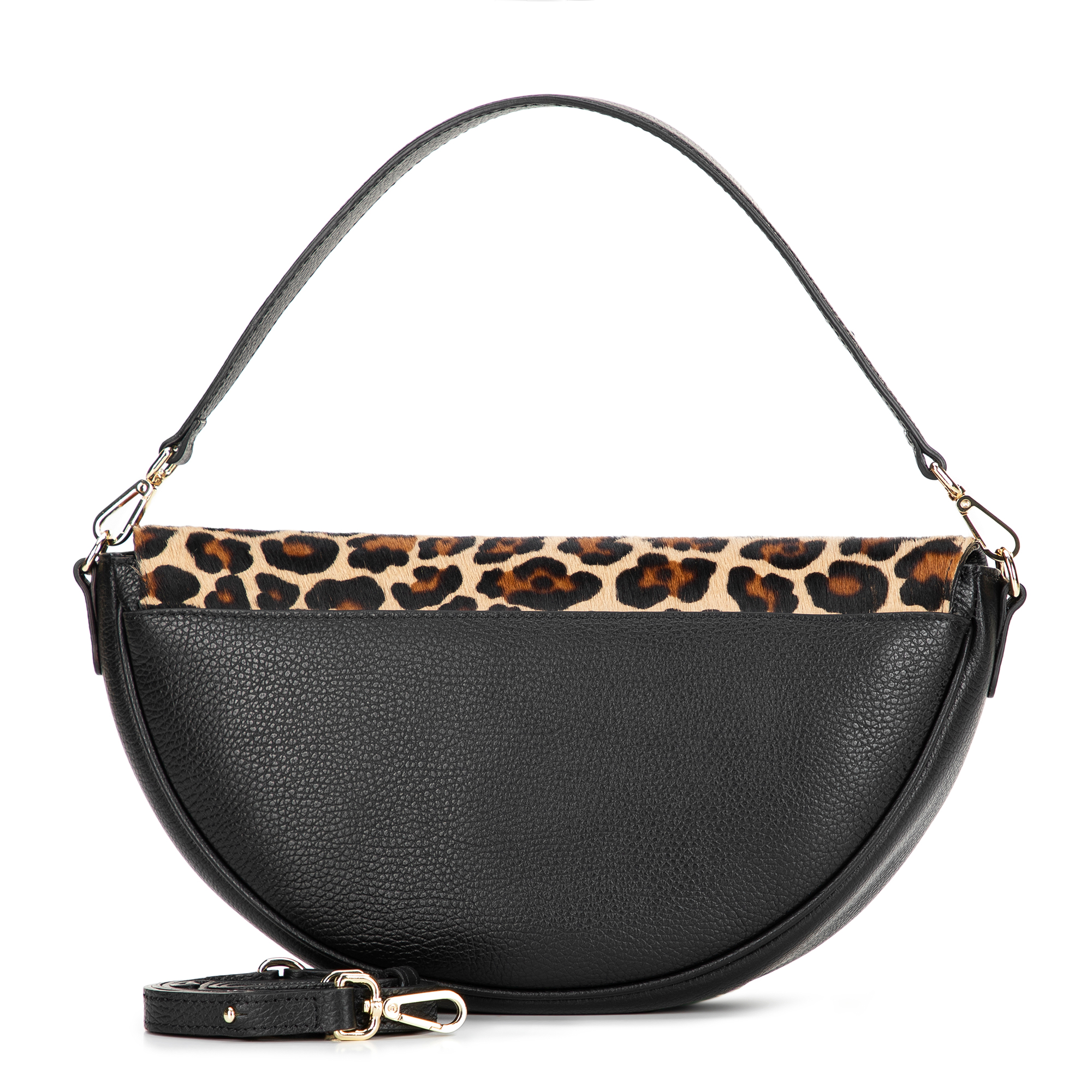 Hnedá dámska crossbody kabelka Wittchen z prírodnej kože so zvieracím vzorom, Vyberte variant čierno- hnedá