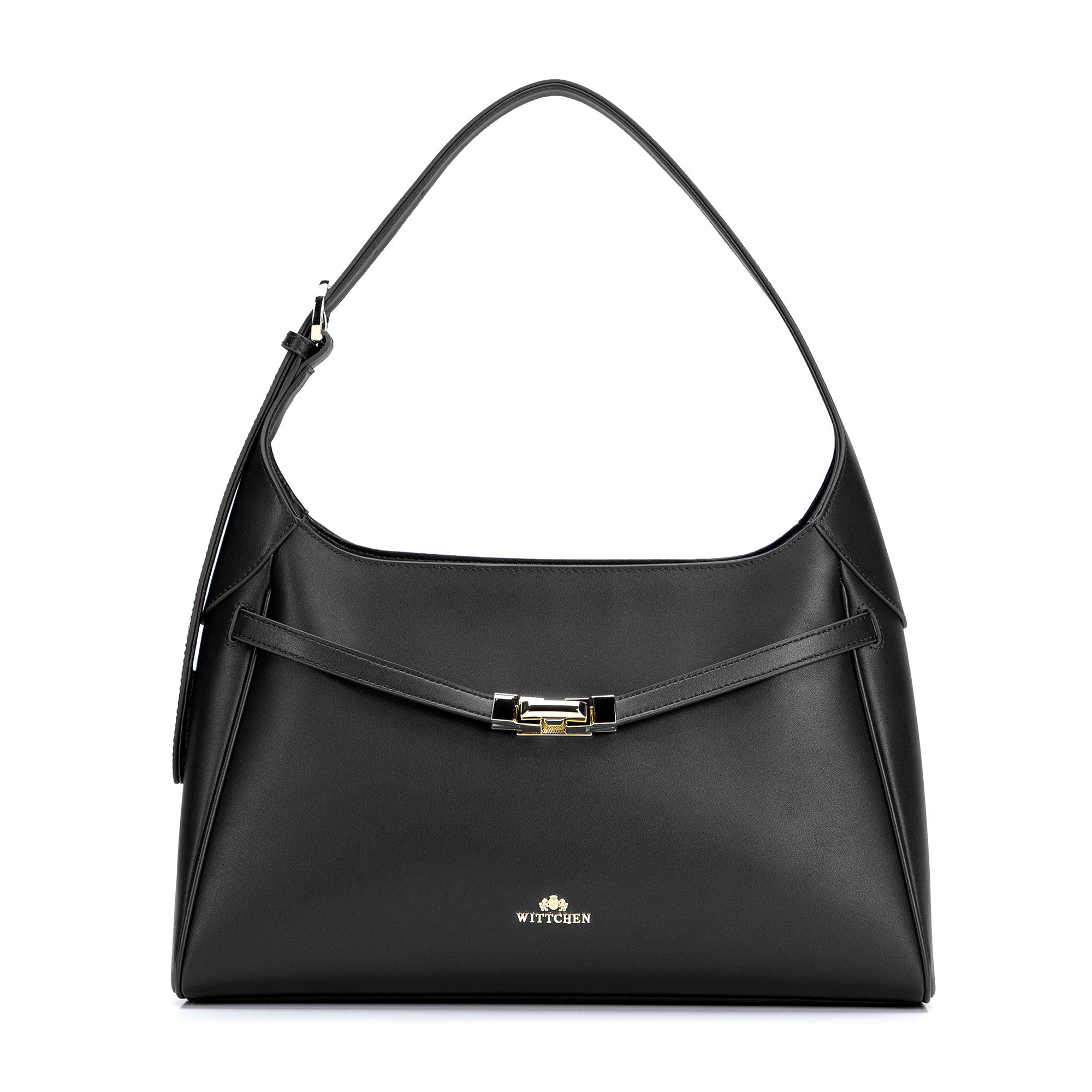 Čierna dámska crossbody kabelka Wittchen z prírodnej kože s nadčasovým dizajnom, Vyberte variant čierna