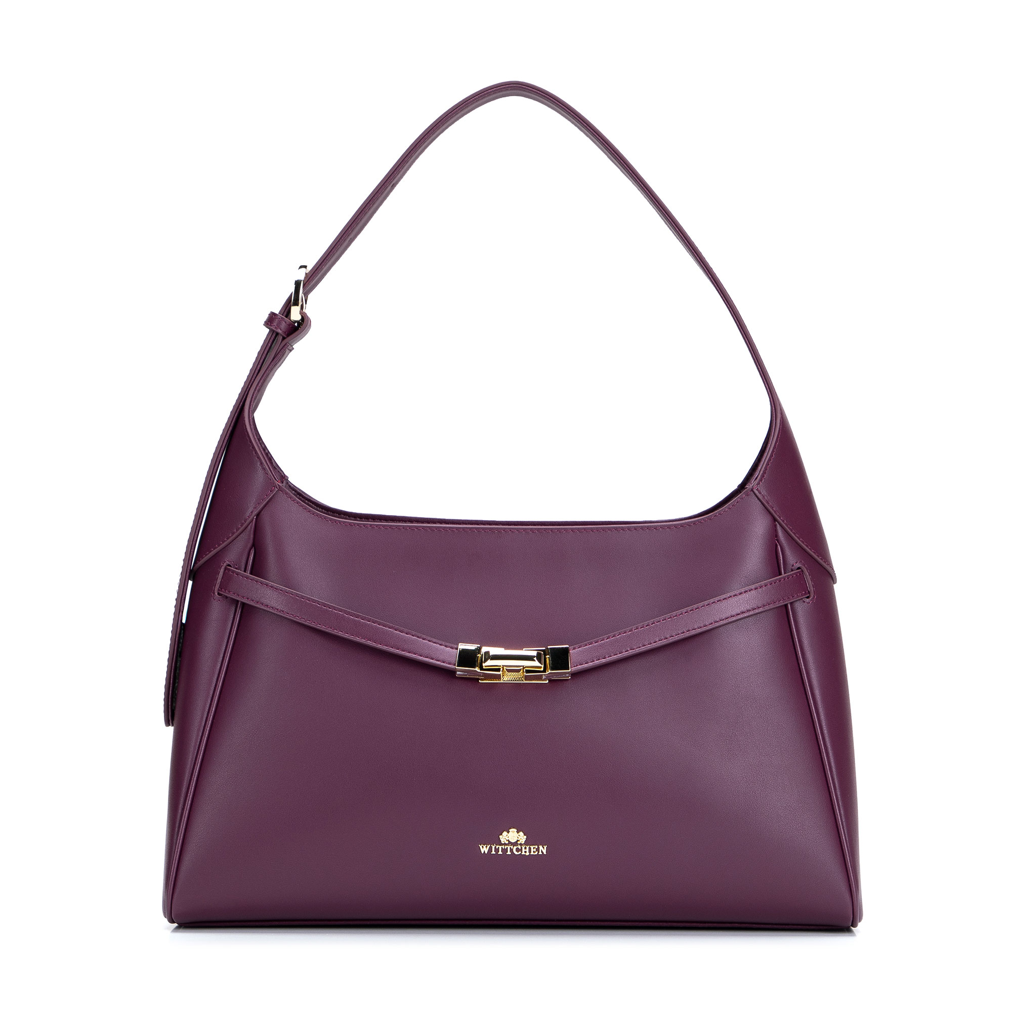 Dámska crossbody kabelka Wittchen z prírodnej kože s čistým vzhľadom, Vyberte variant slivková