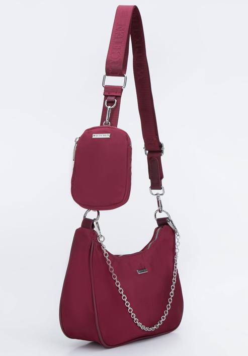 Cross body bag with coin purse, burgundy, 92-4Y-313-8, Photo 6