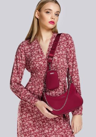 Cross body bag with coin purse, burgundy, 92-4Y-313-3, Photo 1