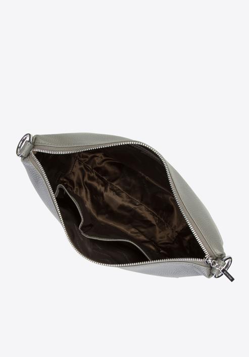 Leather saddle bag with slim shoulder strap, grey, 93-4E-609-8, Photo 3
