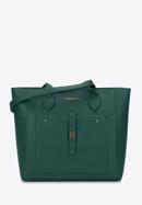 Classic shopper bag with front pocket, green, 29-4Y-002-B33, Photo 1
