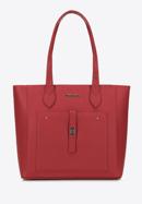 Classic shopper bag with front pocket, red, 29-4Y-002-BF, Photo 2