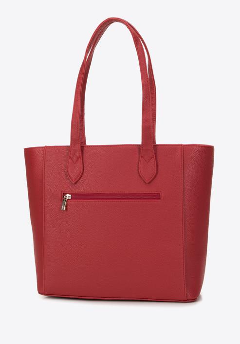 Classic shopper bag with front pocket, red, 29-4Y-002-BF, Photo 3