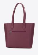 Classic shopper bag with front pocket, plum, 29-4Y-002-BF, Photo 3