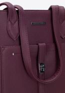 Classic shopper bag with front pocket, plum, 29-4Y-002-BF, Photo 5