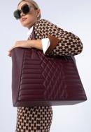 Faux leather quilted shopper bag, plum, 97-4Y-626-3, Photo 15