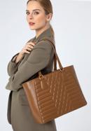 Faux leather quilted shopper bag, brown, 97-4Y-626-3, Photo 15