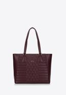 Faux leather quilted shopper bag, plum, 97-4Y-626-3, Photo 2