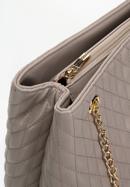 Quilted faux leather shopper bag, beige grey, 97-4Y-603-F, Photo 5