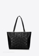 Quilted faux leather shopper bag, black, 97-4Y-606-9, Photo 2