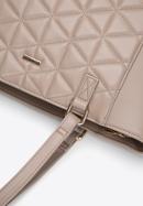 Quilted faux leather shopper bag, beige, 97-4Y-606-9, Photo 5