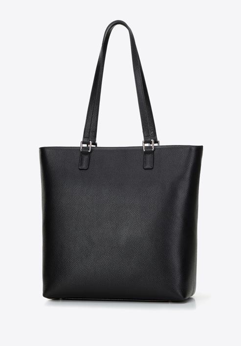Women's large leather shopper bag, black, 29-4E-018-N, Photo 3