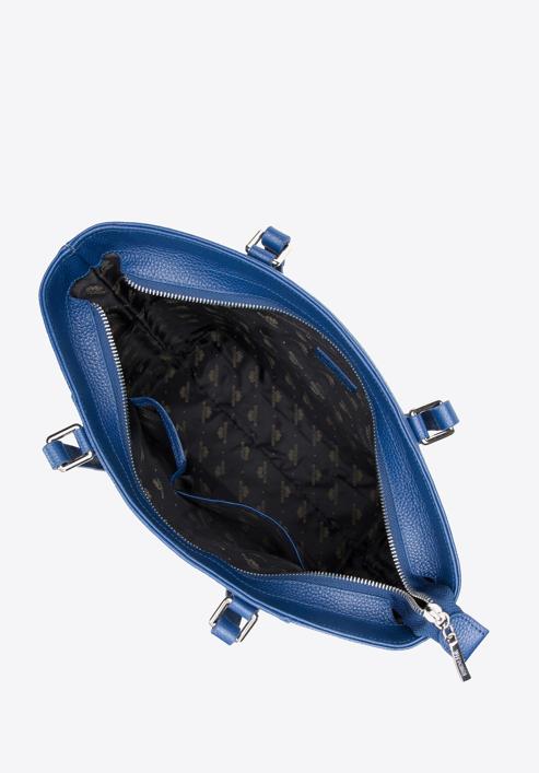 Women's large leather shopper bag, dark blue, 29-4E-018-N, Photo 4