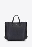 Classic leather shopper bag, black-silver, 92-4E-644-9, Photo 1