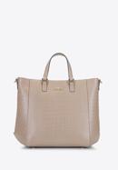 Classic leather shopper bag, light beige, 92-4E-644-9, Photo 1